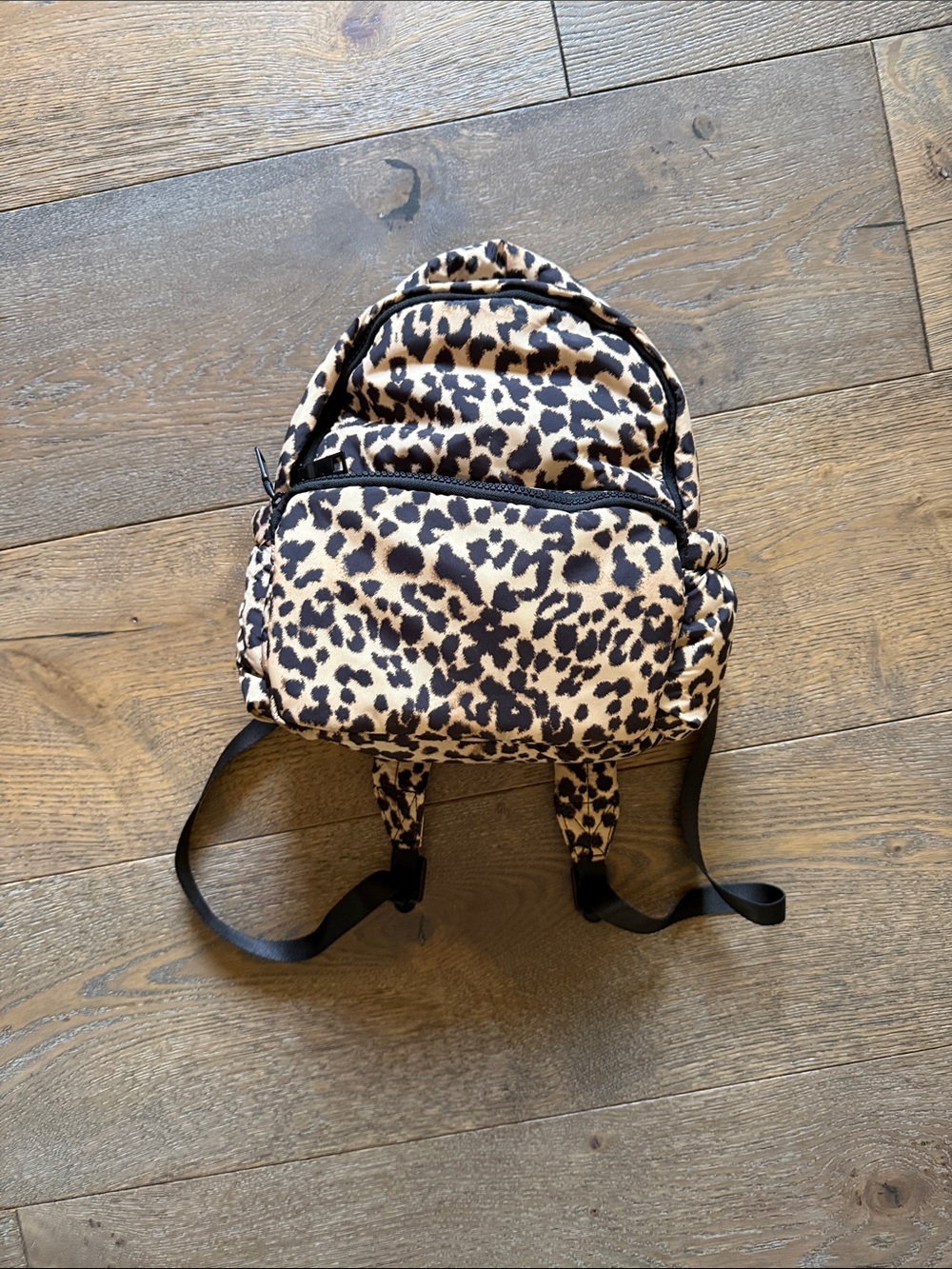 Kids Leopard Print Mini Backpack - Beige/Black